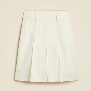 J. Crew Ivory Pleated Mini Skirt